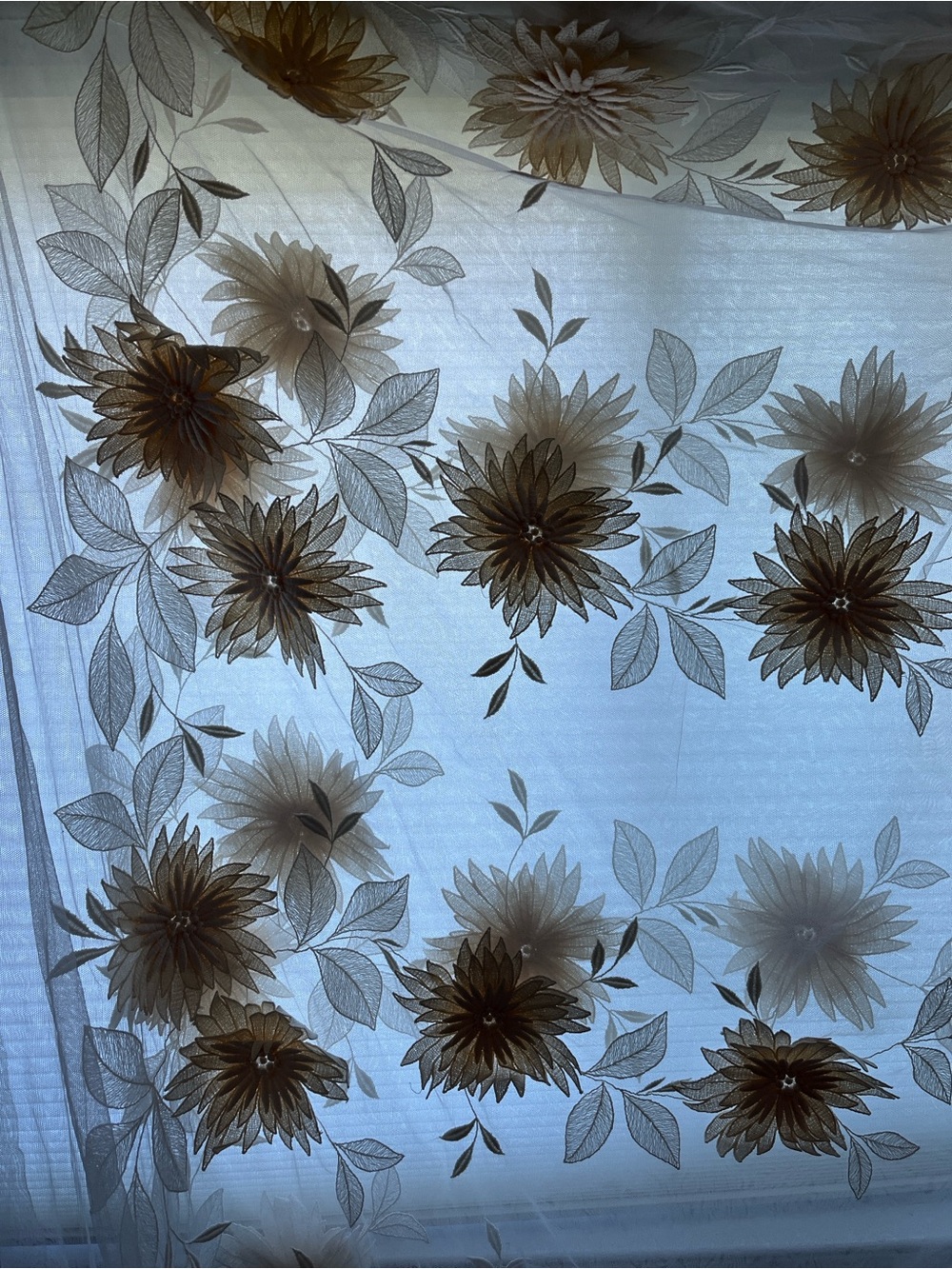 Imported Swiss Tulle with scattered, lace, floral accents